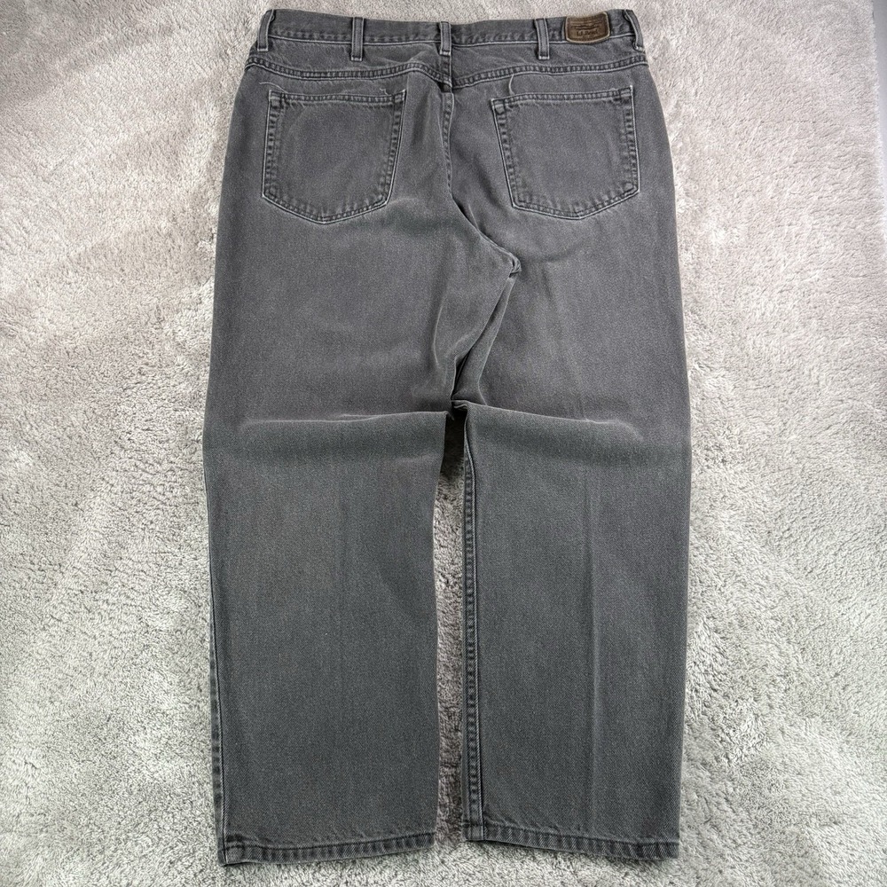 L.L.Bean Y2K Classic Fit Jeans Mens 38x29(fits 37x27) Gray Denim Straight Leg